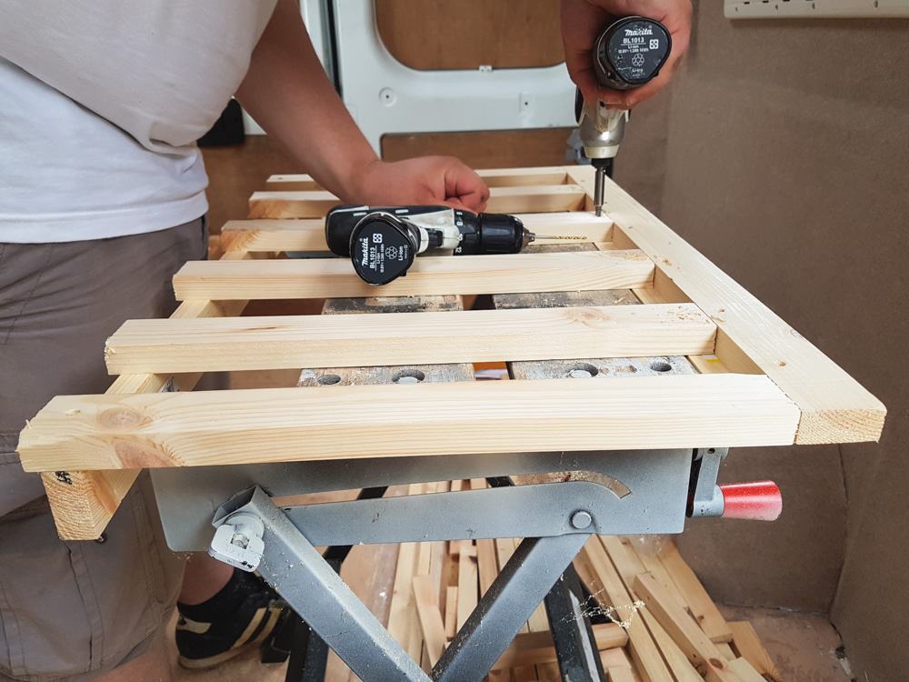 Building a campervan bedframe