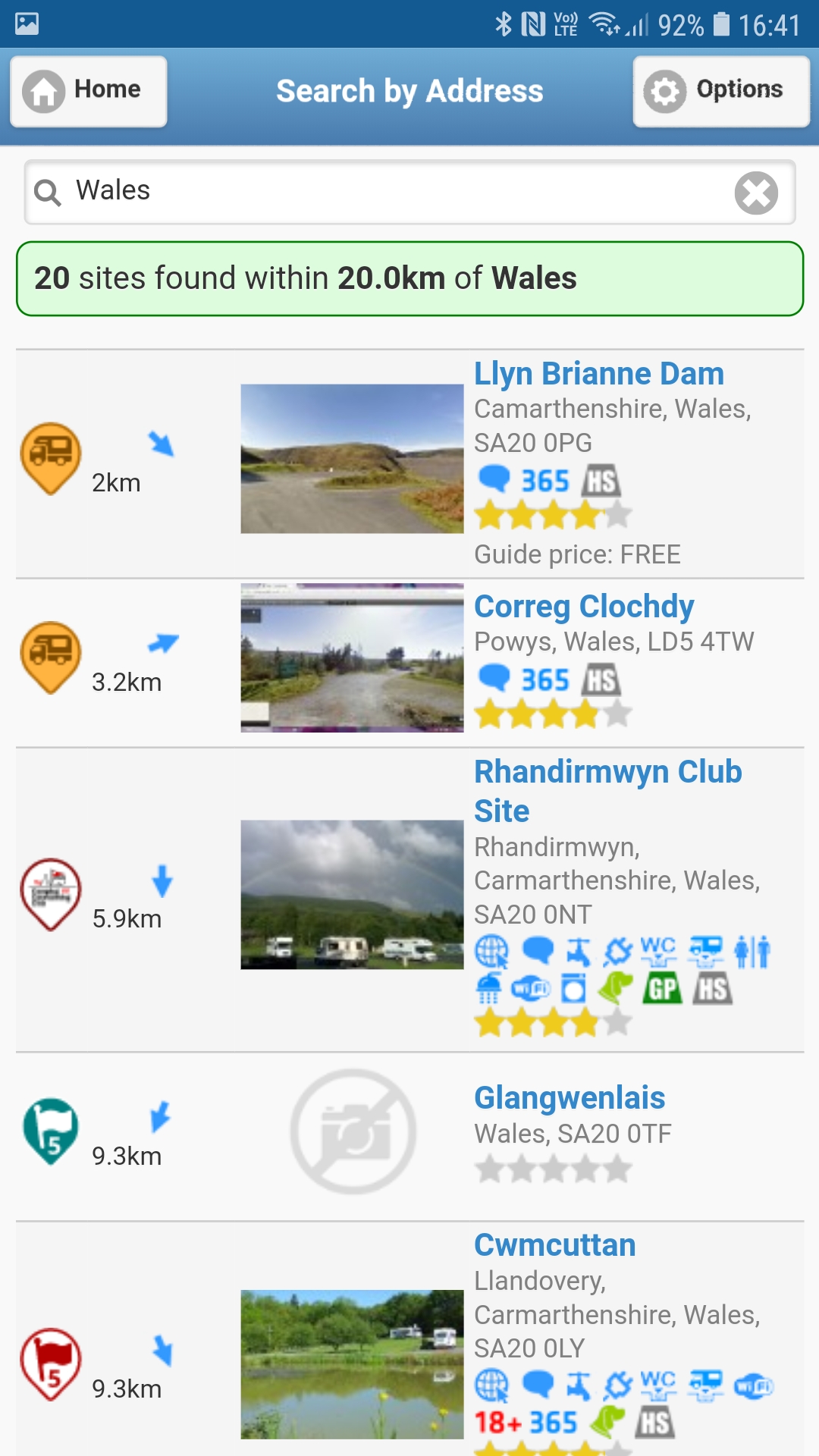 search for site camper van app