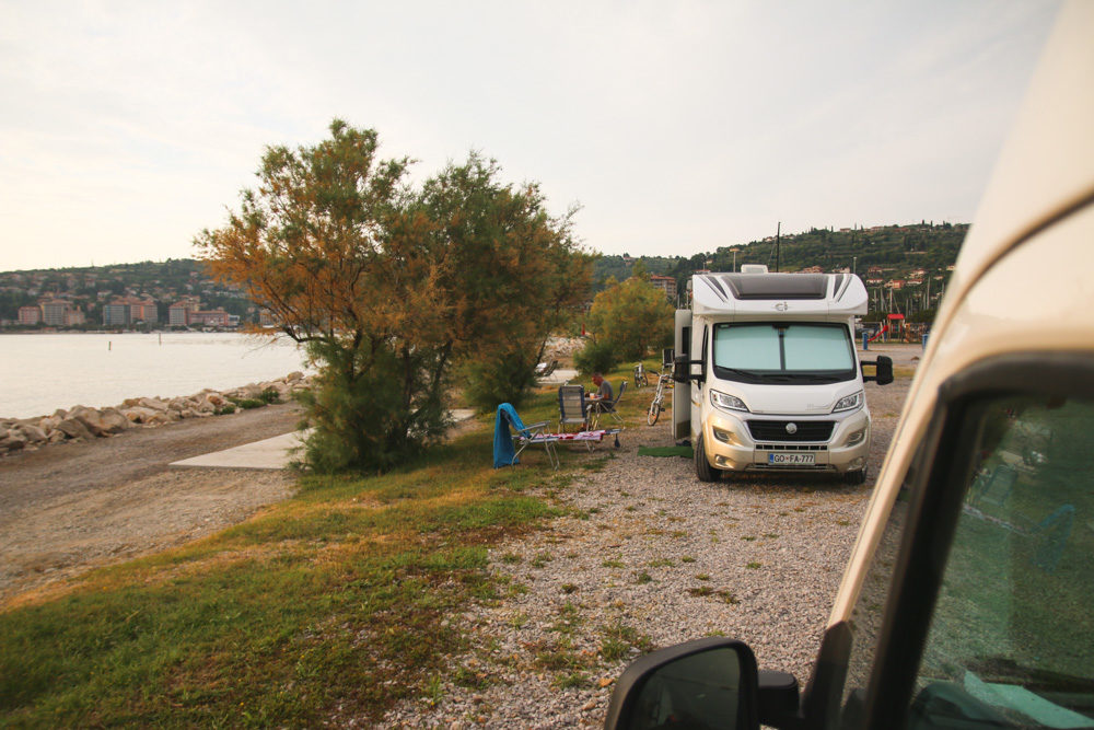 Campsite at Beach in Slovenia near Piran