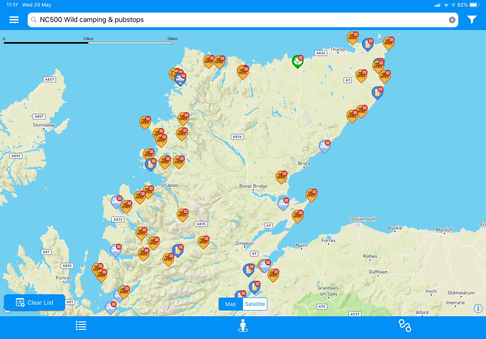 scotland north coast 500 wild camping map