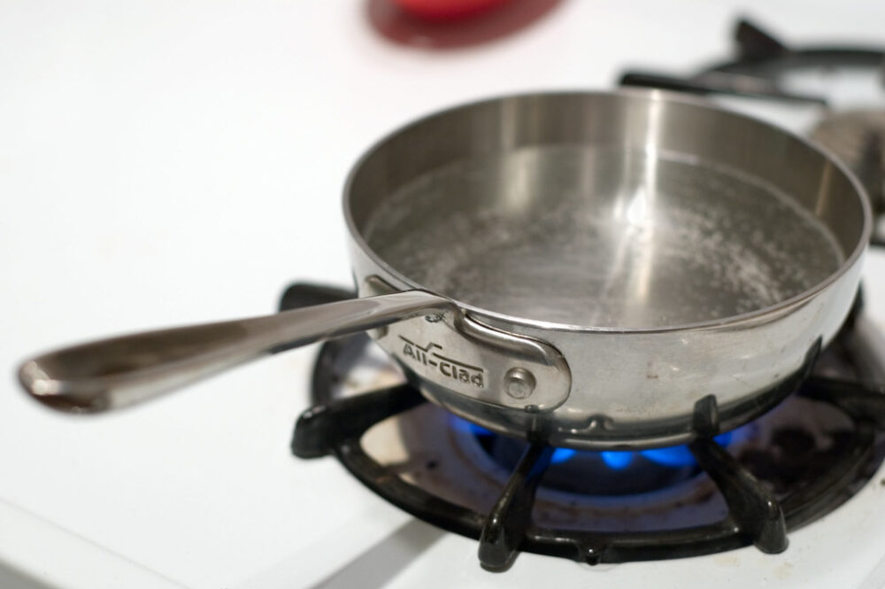 boiling water in a campervan