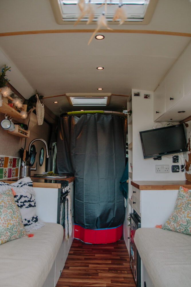 DIY Popup Shower in a Campervan